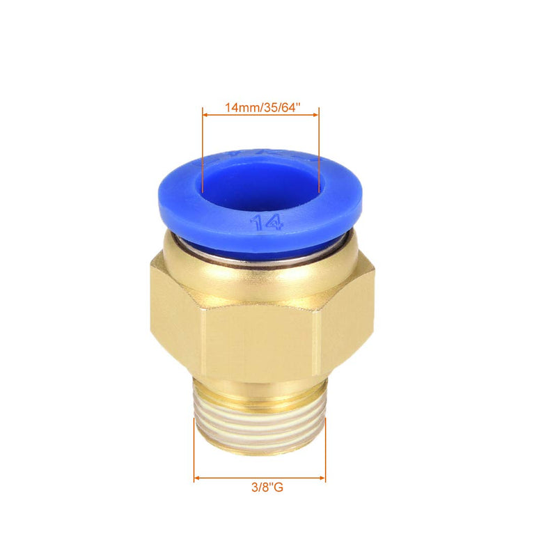 [Australia - AusPower] - uxcell Straight Pneumatic Push to Quick Connect Fittings G3/8 Male x 14mm Tube OD 4pcs 