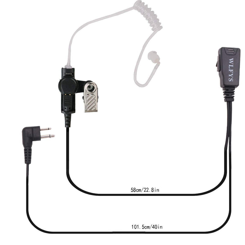 [Australia - AusPower] - Wlfys Radio Earpiece with Mic Acoustic Tube Headset Compatible Motorola Walkie Talkies CLS1110 CP110 CP200 GP300 GP2000 2 Pin Acoustic Tube Earpiece 