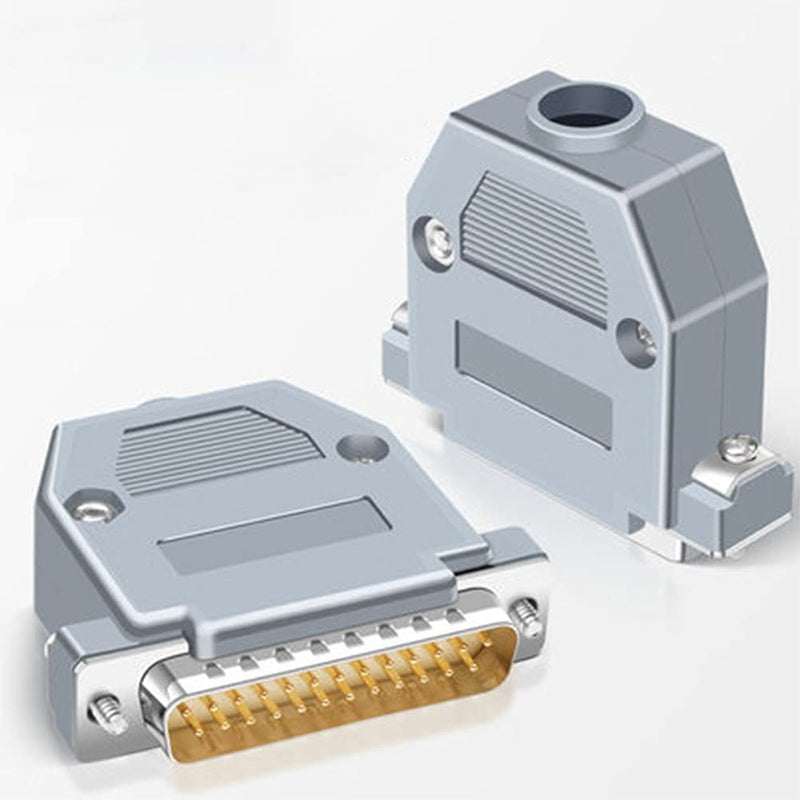 [Australia - AusPower] - Jienk 5PCS DB25 Male RS232 D-SUB Serial Solder Cup Connectors Kit, Gold Plated Joints RS232 Serial Solder Type Port 25 Pin D Sub Couplers with Plastic Hoods, Strain Relief Grommet and Screws 
