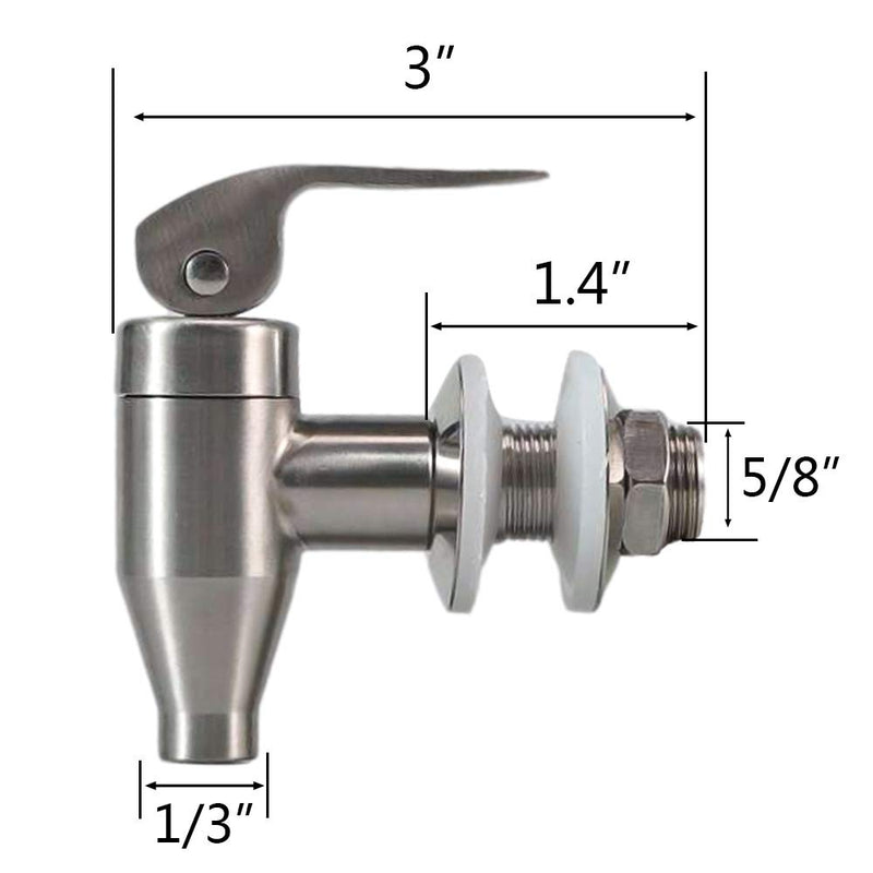 [Australia - AusPower] - MUGLIO Beverage Replacement Faucet Dispenser Push Style Spigot Stainless Steel Polished Finished TYPE1 