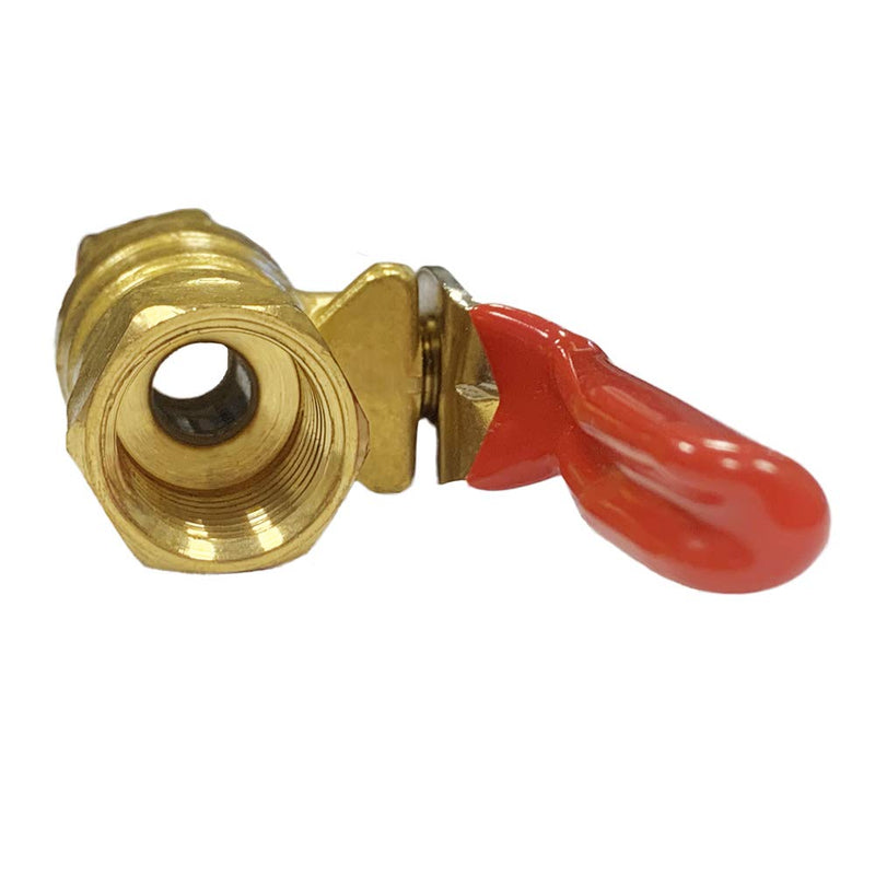 [Australia - AusPower] - Nigo Industrial Co. AN00 Series Forged Brass Inline Mini Ball Valve, 1/4" NPT Female x 1/4" NPT Female, 180 Degree Operation Lever Handle, Rated to 600WOG 1/4" x 1/4" NPT Female 