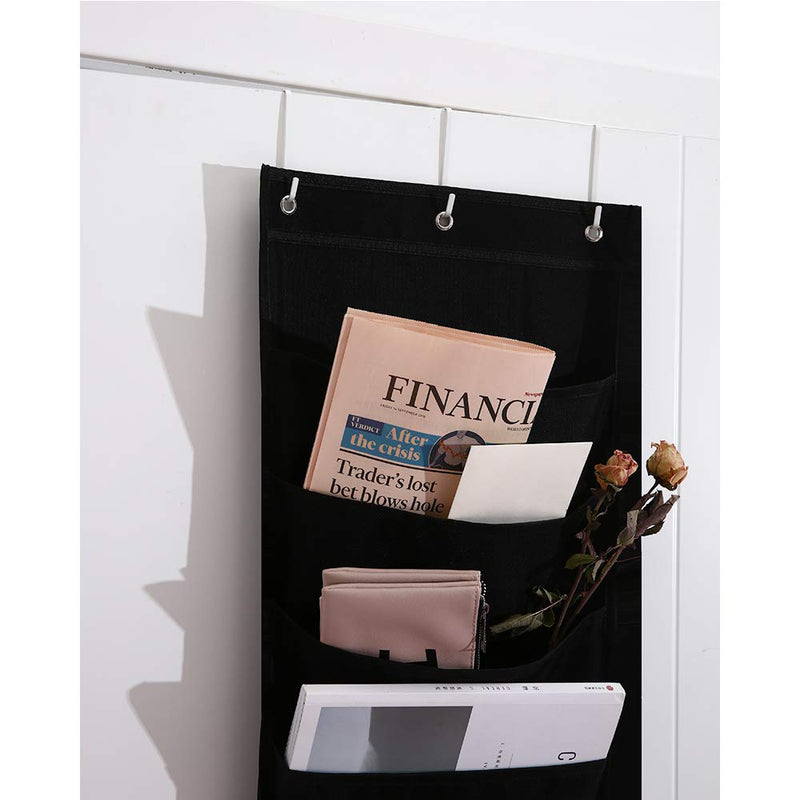 [Australia - AusPower] - Kruideey Premium Hanging Wall File Organizer,Cascading Wall Organizer Best Pocket Chart for Home Organization, School Pocket Chart, Office Bill Filing .Easy Wall Storage Pocket Chart Black (2 Pack) 10 Pocket - 2 Pack(Black) 