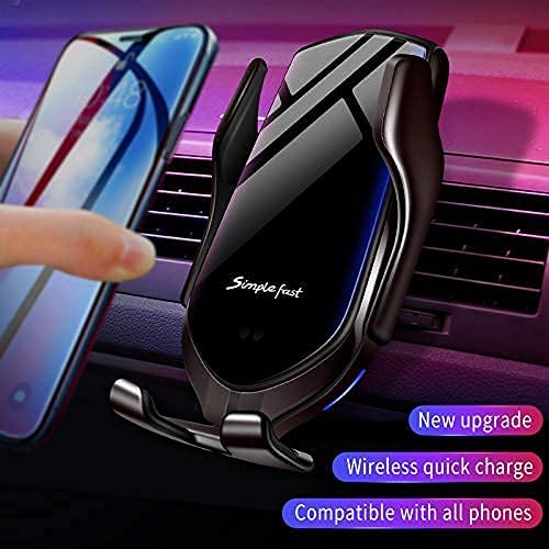 [Australia - AusPower] - MEIMFY Wireless Car Charger Mount,Auto Clamping Air Vent Phone Holder for Car,New Upgraded Model,15W 10W Qi Fast Charging/Magnetic DC Charging for All Mobile Phones,iPhone,Samsung,Pixel (Black) Black 
