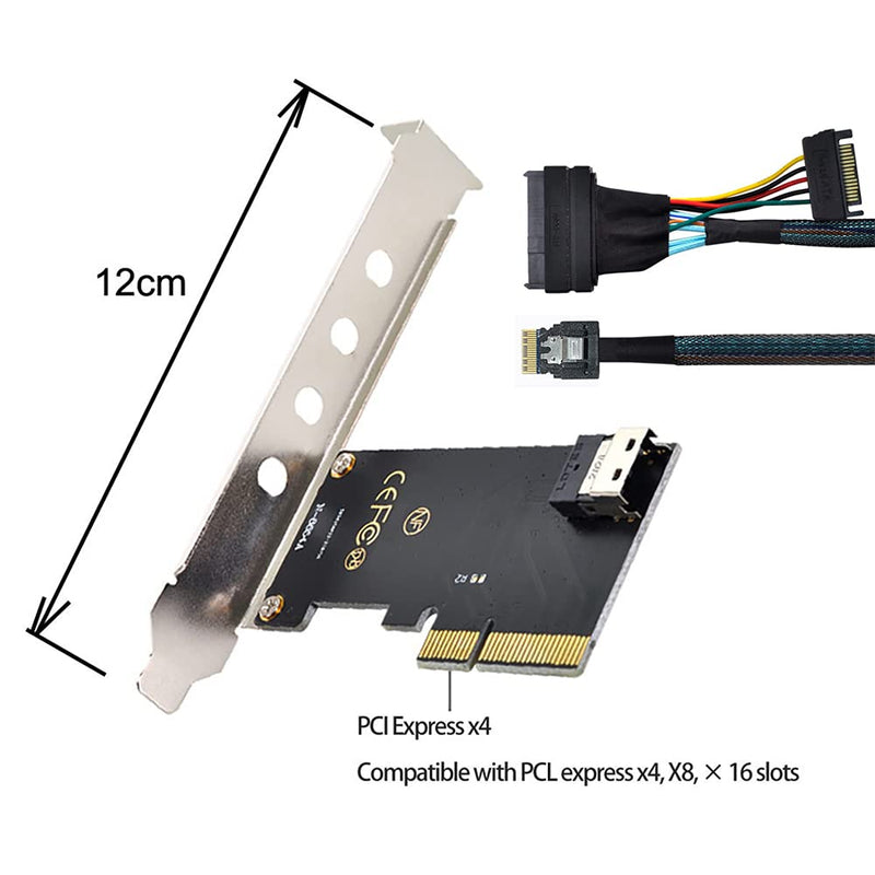[Australia - AusPower] - NFHK PCI-E 3.0 4.0 to SFF-8654 Slimline SAS Card Adapter and U.2 U2 SFF-8639 NVME PCIe SSD Cable for Mainboard SSD 