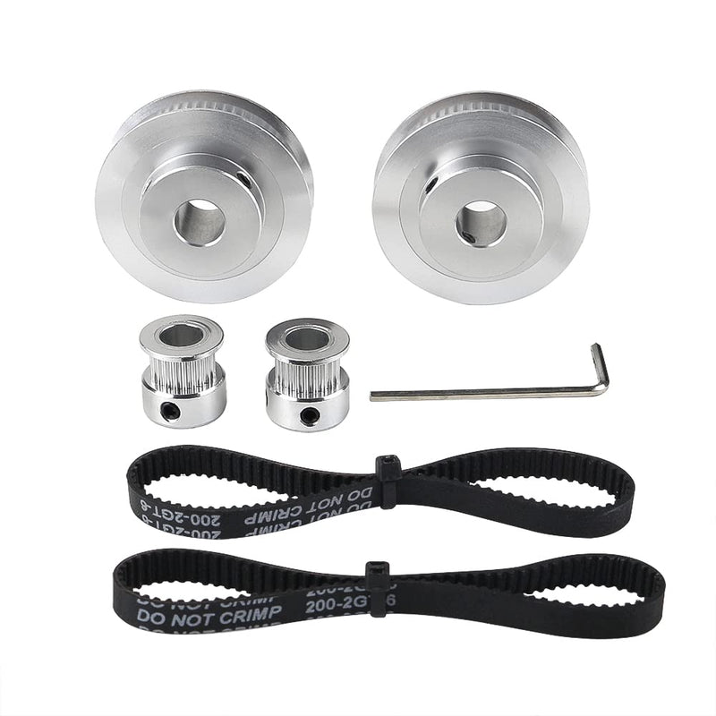 [Australia - AusPower] - Imdinnogo BCZAMD 2Kit GT2 Synchronous Pulley Wheel 20&60 Tooth Sprocket 8mm Bore Aluminum Mechanical Timing Pulleys Belt, Closed Timing Belt Length 7.87in Width 6mm for 3D Printer Accessor (60T-8mm-6) 60T-8mm-6 