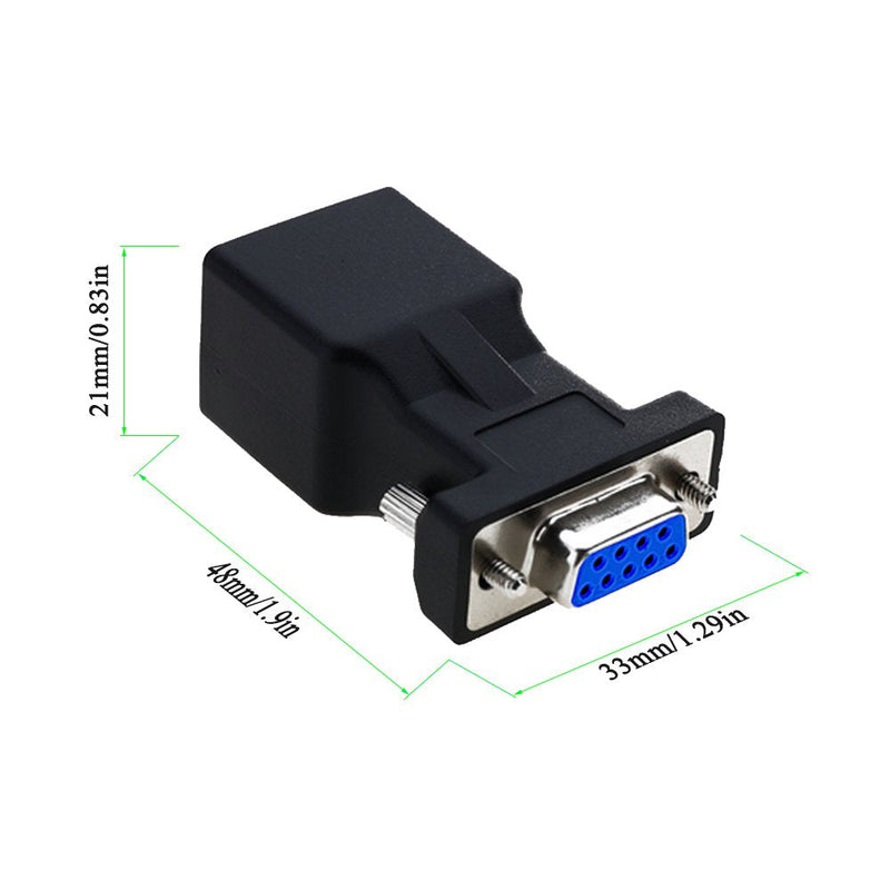 [Australia - AusPower] - RS232 to RJ45,LFHUKEJI DB9 9-Pin Serial Port Male to RJ45 Female Cat5e/6 Ethernet LAN Extend Adapter 