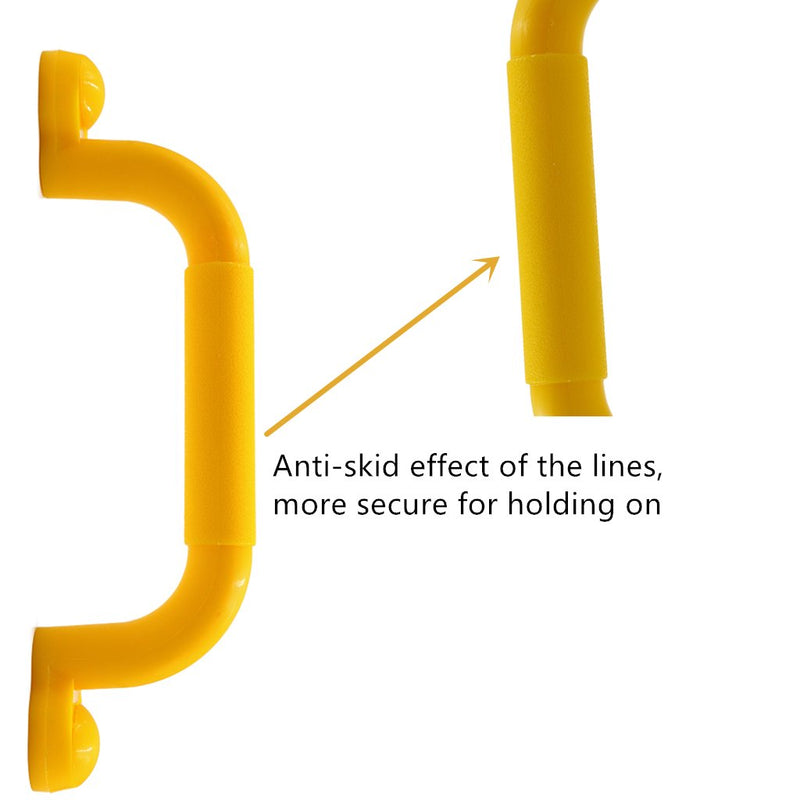 [Australia - AusPower] - Ymeibe Kids Playground Handles Outdoor Indoor Plastic Nonslip Safety Hand Grips for Playset Climbing Frame Tree Play House 10" (Yellow) Yellow 