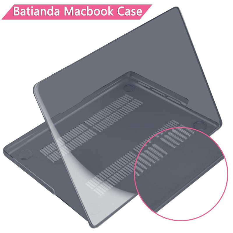 [Australia - AusPower] - Batianda for MacBook Pro 14 inch Case 2021 Release A2442 M1 Pro/Max, Plastic Crystal Hard Shell Case Cover + Keyboard Cover Skin for New MacBook Pro 14'', Black Crystal Black 
