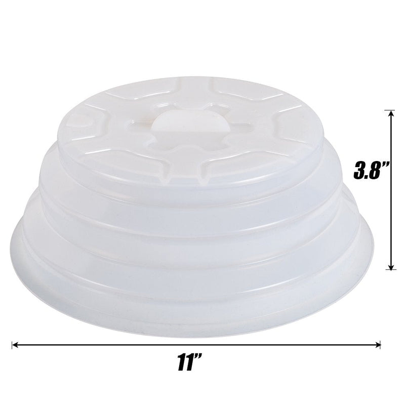 [Australia - AusPower] - Kichwit Silicone Microwave Plate Cover Collapsible, Dishwasher Safe and BPA Free, 11" (Light White) Light White 