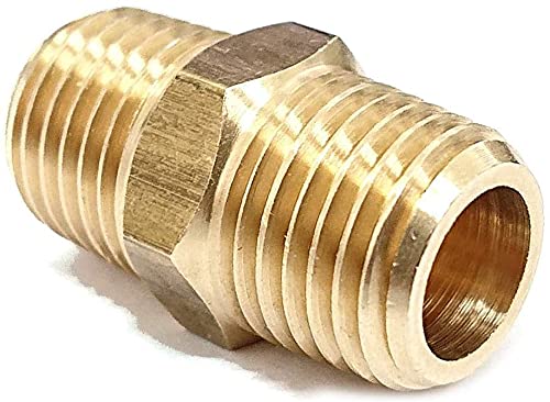 [Australia - AusPower] - T TANYA HARDWARE Brass Hex Nipple 1/4 Inch NPT x 1/4 Inch NPT Male Pipe Adapter (4 Piece) 1/4" x 1/4" NPT Male 4 Piece 