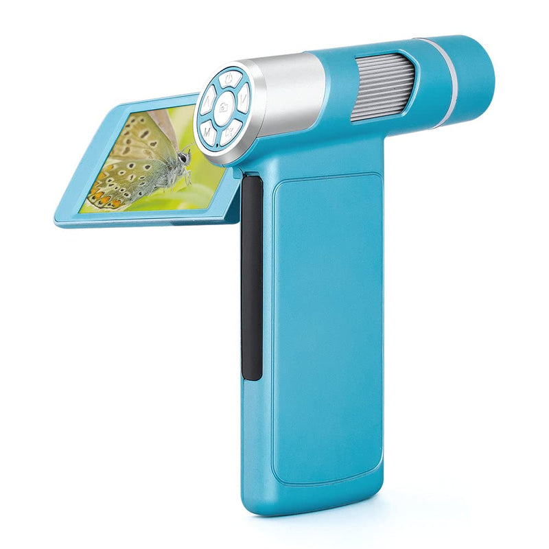[Australia - AusPower] - Andonstar AD203 Handheld Digital Microscope, Portable Pocket Microscope for Adults and Kids, FHD 4-Inch Rotatable Monitor, USB Microscope Camera, Loupe Magnifier, Windows Compatible, 32GB(Blue) BLUE 