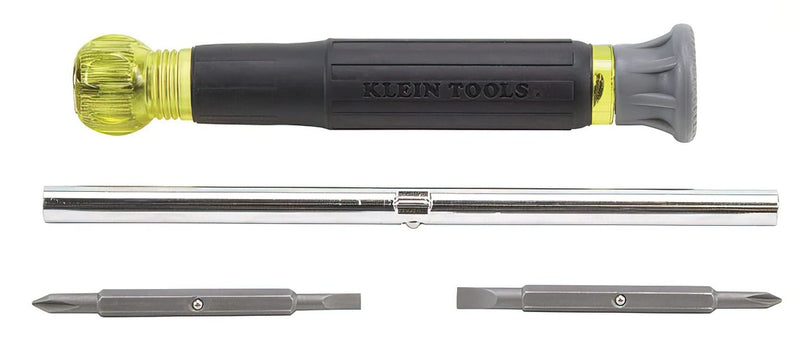 [Australia - AusPower] - Klein Tools 32581 4-in-1 Electronics Screwdriver Set with Precision Machines Bits: 2 Slotted, 2 Phillips, and Cushion Grip Handles, 4-Piece 