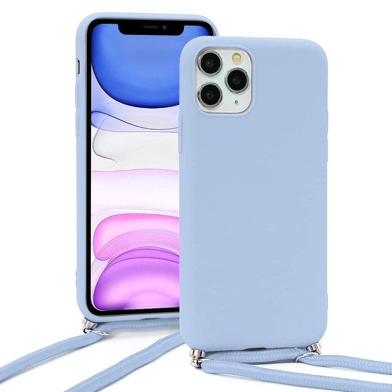 [Australia - AusPower] - Yoedge Crossbody Case for Apple iPhone 13 Pro Max with Neck Cord Strap, Shockproof Blue Soft TPU Silicone Protection Cell Phone Cover with Adjustable Lanyard Compatible with iPhone 13 Pro Max 6.7" A_Light Blue 