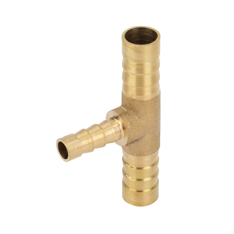 [Australia - AusPower] - Metalwork Brass Reducing Hose Barb Splice T-Fitting, Reducer Tee Union Mender Joiner, 12mm Barb x 10mm Barb x 12mm Barb, 1/2" x 3/8" x 1/2" Hose ID (Pack of 2) 12mm x 10mm x 12mm Pack of 2 