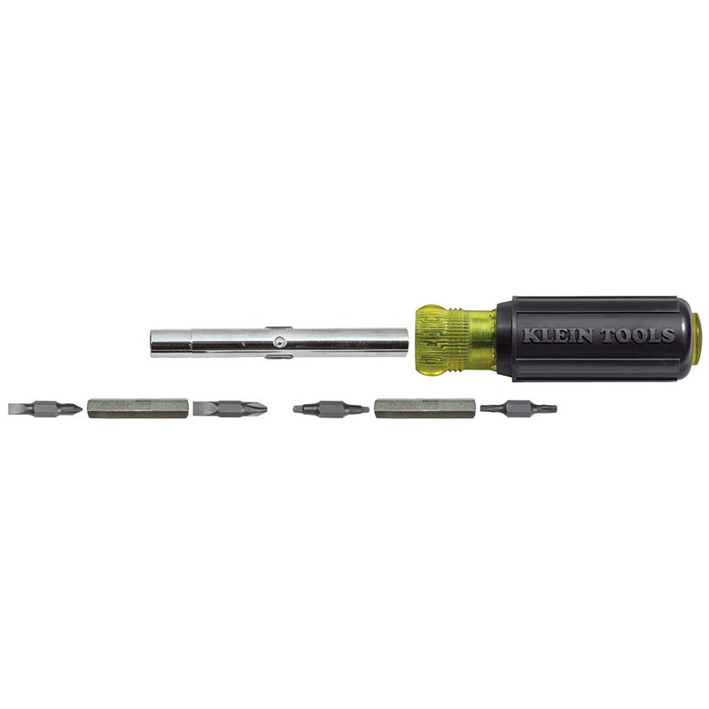 [Australia - AusPower] - Klein Tools 32500 11-in-1 Screwdriver / Nut Driver Set, 8 Bits (Phillips, Slotted, Torx, Square), 3 Nut Driver Sizes, Cushion Grip Handle 