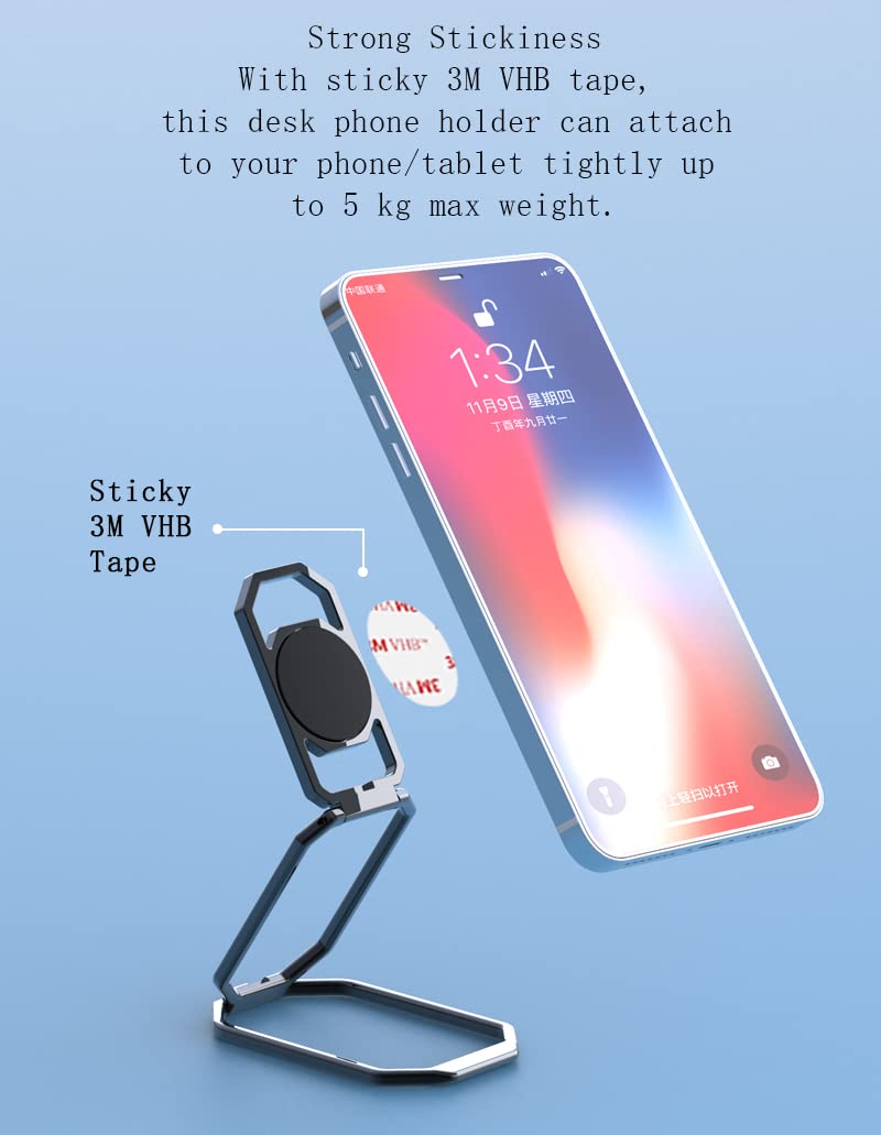 [Australia - AusPower] - Phone Ring Holder Metal Kickstand 360° Foldable Swivel Cell Phone Finger Grip Stand Compatible with iPhone iPad Smartphones Tablets HollowoutBlack 
