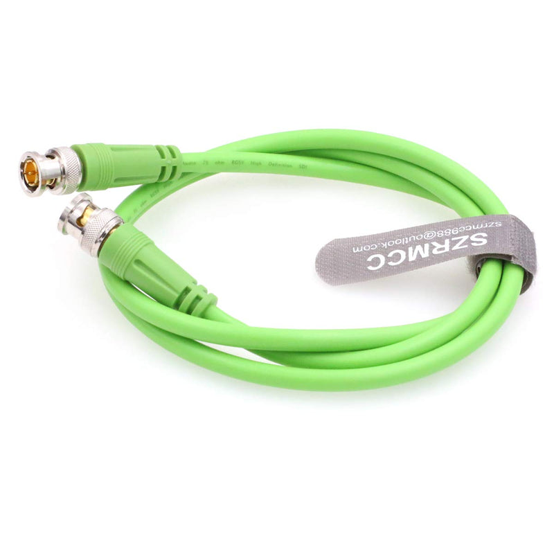 [Australia - AusPower] - SZRMCC HD SDI 12G 75ohm Male to Male 4K Video Coaxial BNC Cable for Cameras Monitors (1m) Green Cable 1m 