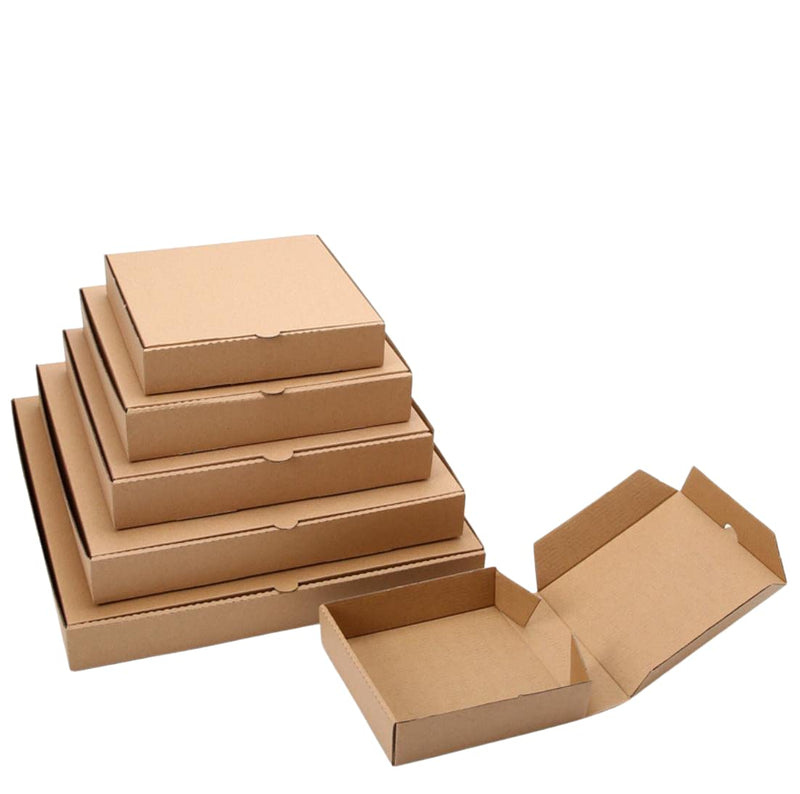 [Australia - AusPower] - 8" Premium Kraft Pizza Boxes Take Out Containers (10 Pack) (8" Length x 8" Width x 1.7" Depth) 