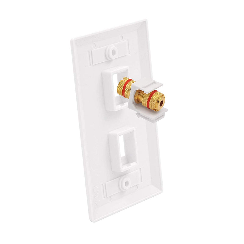 [Australia - AusPower] - VCE Banana Jack Binding Post Keystone Jack Insert with Black & Red Rings, Screw Type Audio Speaker Keystone, 3 Pairs/6 Pack 