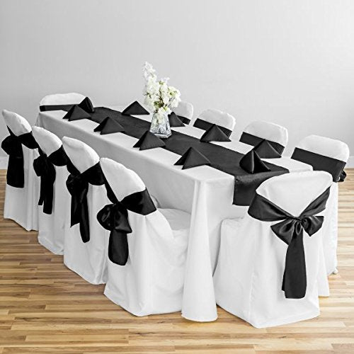 [Australia - AusPower] - LinenTablecloth Polyester Folding Chair Cover White 