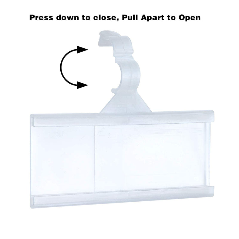 [Australia - AusPower] - Reusable Plastic Wire Shelf Label Holder, for Pantry Retail Shopping Mall Store, Supermarket UPC Price Card & Ticket Display, Strong & Easy Clip Design Tight Snap Lock Closure. 1-1/4" H X 3" W (25) 25 
