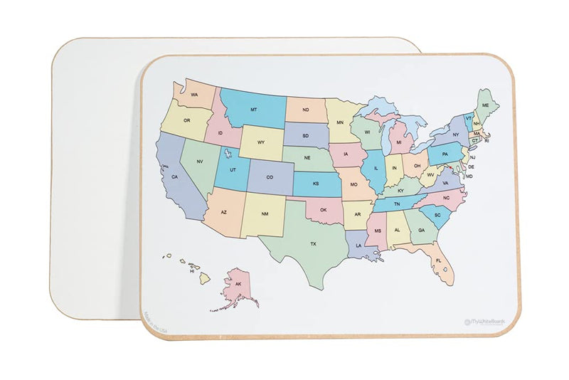 [Australia - AusPower] - USA Map with State Names, 11" x 17" x 1/8" Double Sided Lap Board. US Map with State Name Abbreviations on One Side 11" x 17" Us Map With State Names 