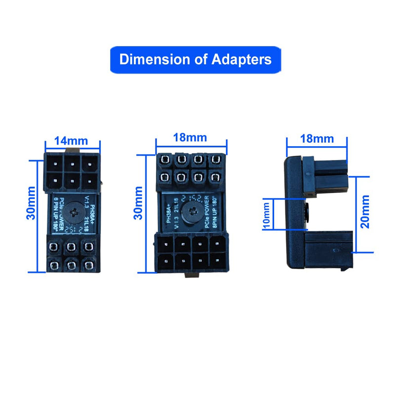 [Australia - AusPower] - COMeap GPU VGA PCIe 8 Pin U Turn 180 Degree Angle Connector Power Adapter Board for Desktop Graphics Card 8 Pin STD/RVS*2 