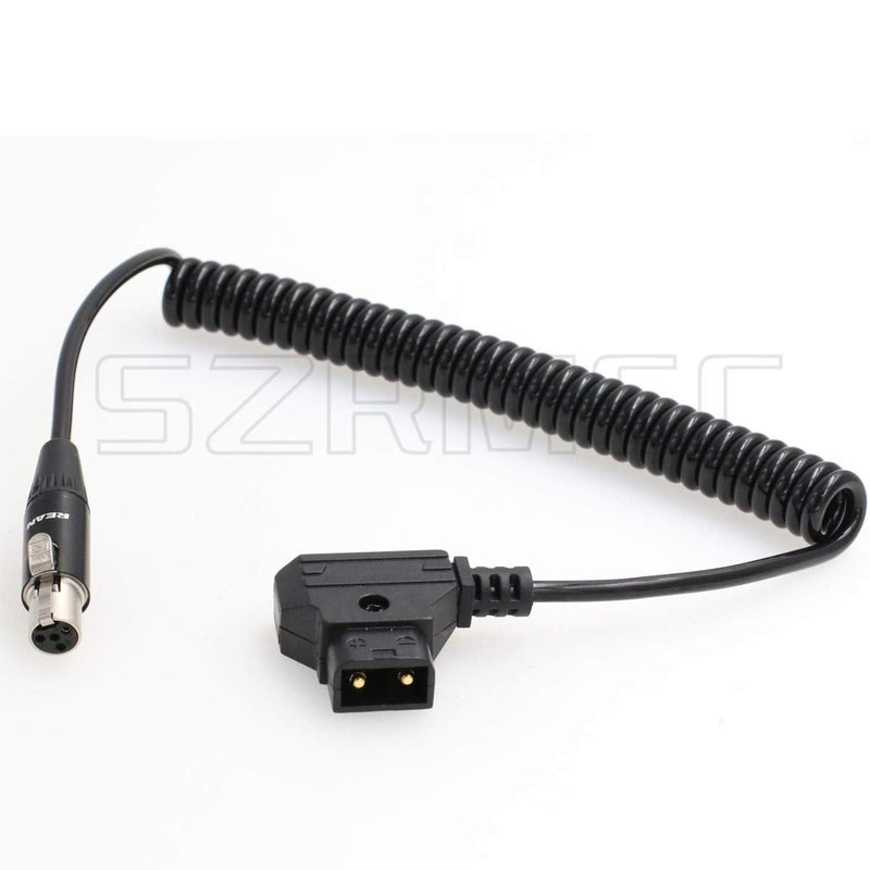 [Australia - AusPower] - SZRMCC TVLogic VFM Monitor Alphatron EVF Coiled Power Cable D-tap 2 Pin Male to Mini XLR 4 Pin Female Coiled Cable 