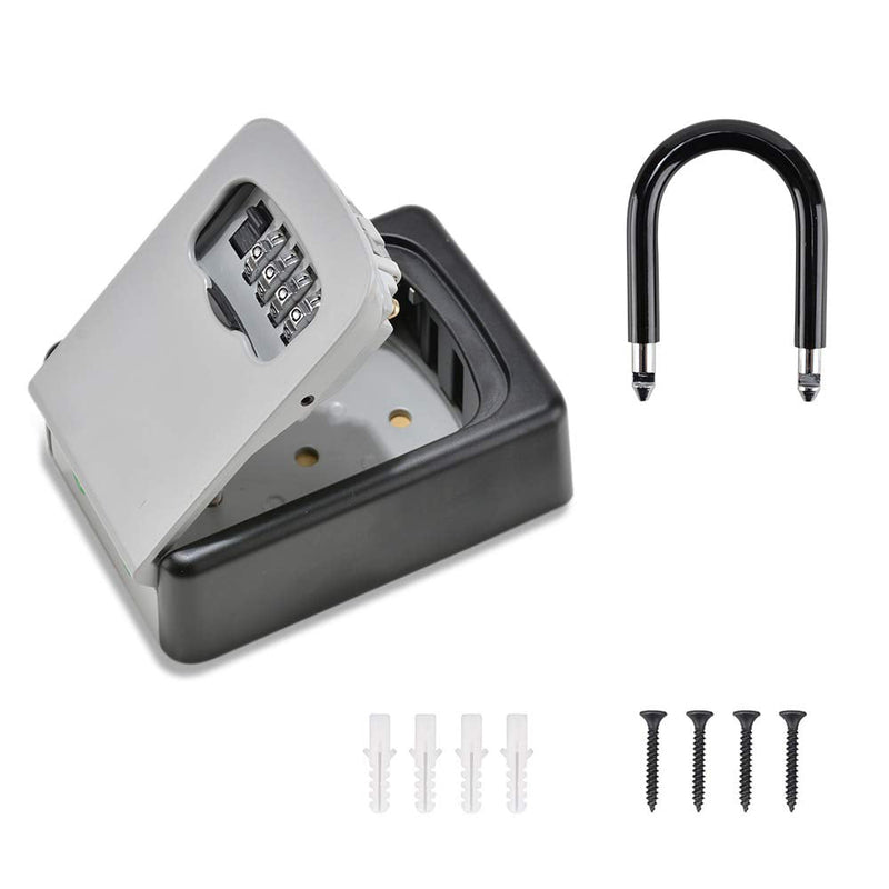 [Australia - AusPower] - Key Lock Box Wall Mounted, Portable Lock Box for House Key, 5 Key Capacity, Weatherproof Resettable Code House Key Safe Security Lock Box for Outside Realtors Garage Spare (1 Pack) 1 