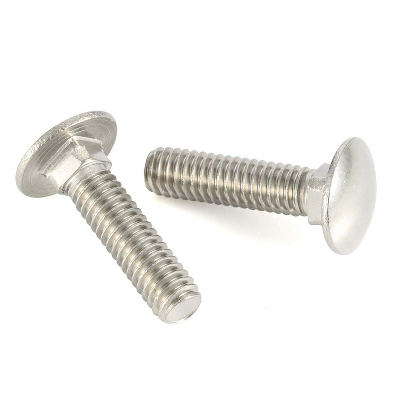 [Australia - AusPower] - 1/4-20 x 1/2" (1/2" to 6" Available) Carriage Bolts Screws, Stainless Steel 18-8 (304), Round Head, Square Neck, Fully Threaded, 25 PCS 1/4-20 x 1/2" (25 Pack) 