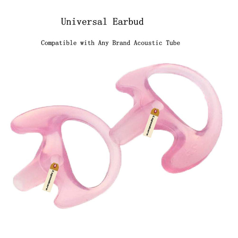 [Australia - AusPower] - Radio Ear Mold Ear Bud Pink Small, Lsgoodcare Earmold Earbuds Replacement Left Right Ear for 2 Way Radio Acoustic Coil Tube Earpiece, Insert Earmould Soft Walkie Talkie Ear Pieces, 3 Pairs 