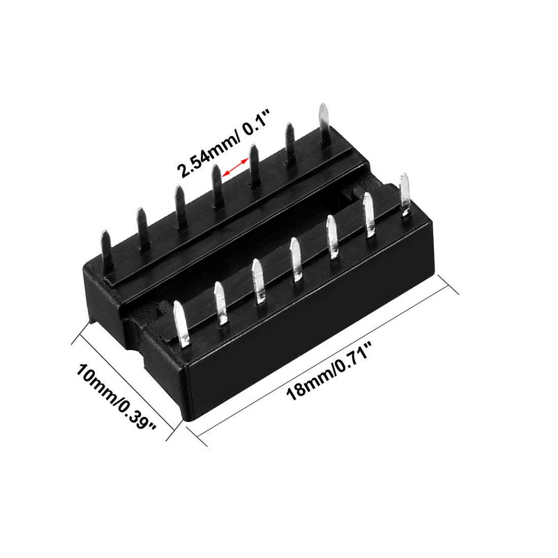 [Australia - AusPower] - uxcell 20pcs DIP IC Chip Socket Adaptor 2.54mm Pitch 7.6mm Row Pitch 2 Row 14 Flat Pins Soldering 