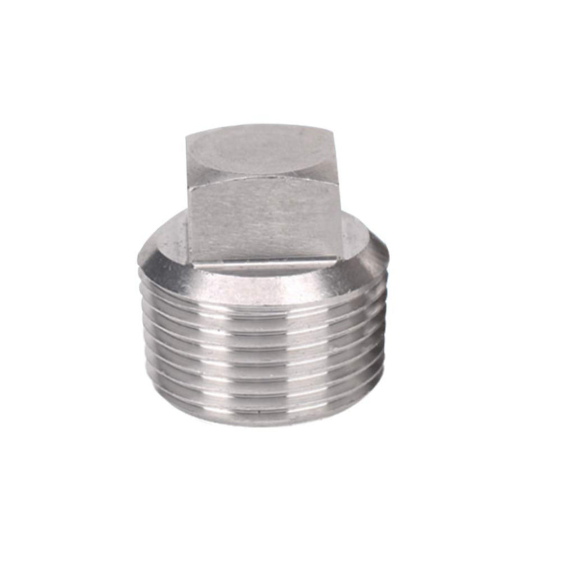 [Australia - AusPower] - Metalwork 304 Stainless Steel Pipe Fitting, Solid Square Head Plug, 1/2" NPT Male (Pack of 2) Pack of 2 