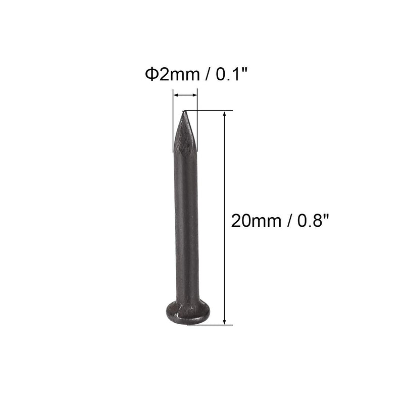 [Australia - AusPower] - uxcell Hardware Nails Carbon Steel Point Tip Wall Cement Nail 20mm(0.8") 2mm Rod Dia Black 300pcs 