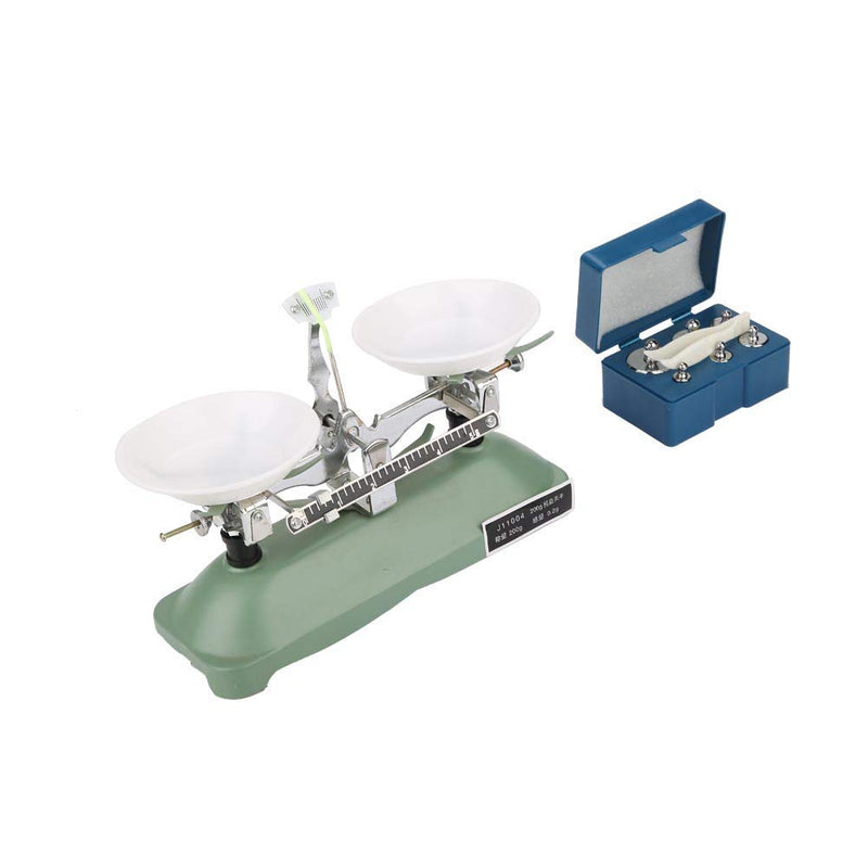 [Australia - AusPower] - Chemical Teaching 200g/0.2g 5g 10g 20g 50g 100g Tray Balance Scale Lever Principle Lab Physics Mechanical with Tweezers for Scholastic Physics 