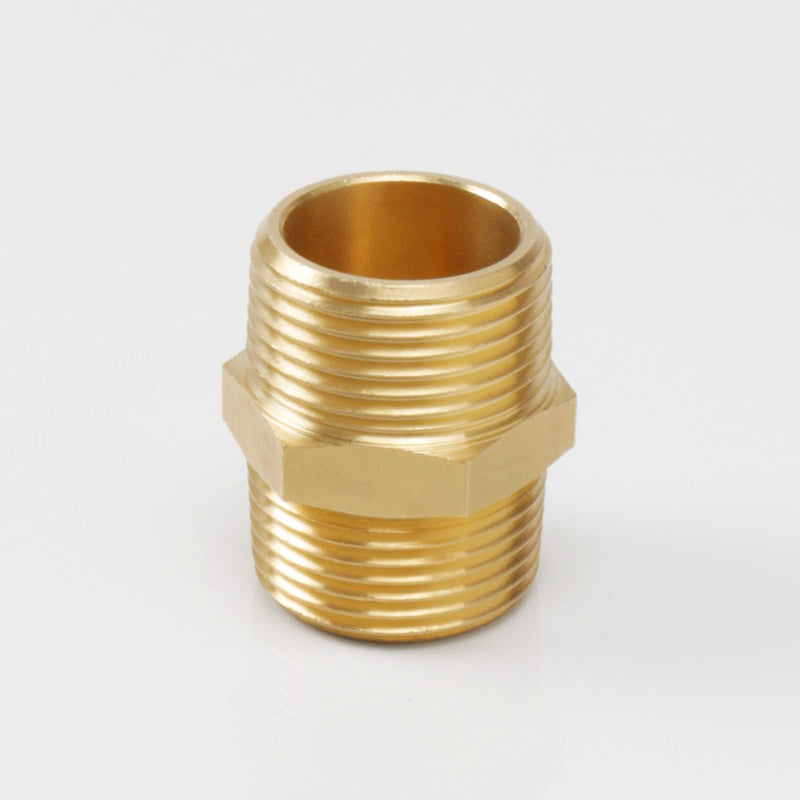 [Australia - AusPower] - BathAce Solid Brass Hex Nipples , Thread-Good Airtightness, Heavy Brass Pipe Adapter Fittings, Equal Connectors (1 NPT x 1 NPT Male, 1) 1 NPT x 1 NPT Male 