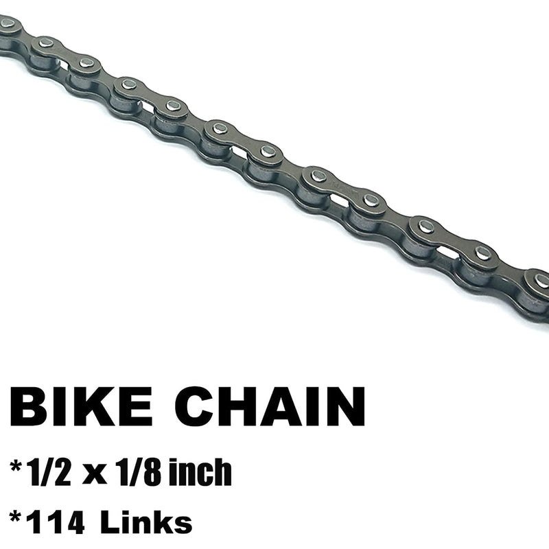 [Australia - AusPower] - Single Speed Bike Chain, 1-Speed Bicycle Chain 1/2x1/8 inch, 114 Links. 