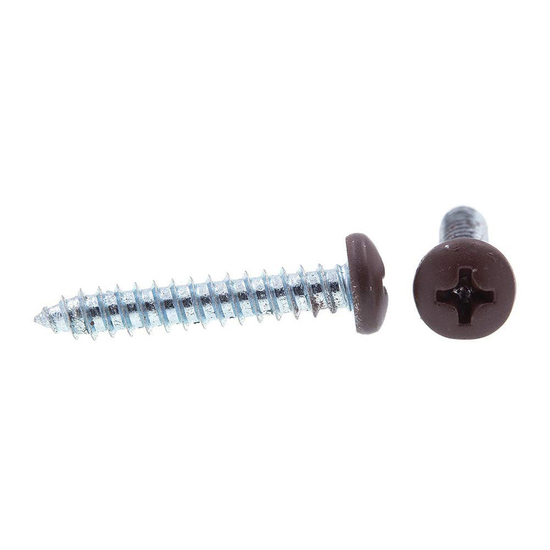 [Australia - AusPower] - Prime-Line 9154779 Sheet Metal Screws, Self-Tapping, Pan Head, Phillips Drive, #8 X 1 in, Zinc Plated Steel With Brown Head, 25-Pack 