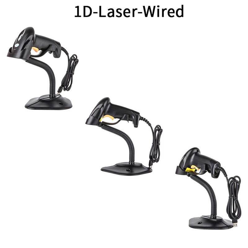 [Australia - AusPower] - EVAWGIB 1D Code Scanner Laser Sensor Code Scanner Warehouse Code Reader USB Wired Code Scanner with Stand 