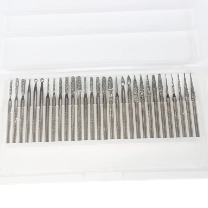 [Australia - AusPower] - Luo ke 30Pcs Various Shape Diamond Burr Stone Carving Bits Set For Dremel Rotary Tool 