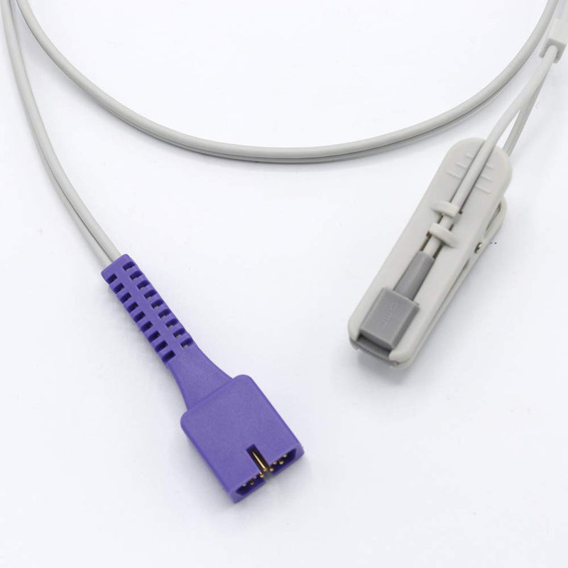 [Australia - AusPower] - Compatible Nellcor 9 Pins Veterinary Reusable Spo2 Sensor Probe Animal Ear Tongue Clip 3.2 ft Connector Accurate Measurement Fast Responses 