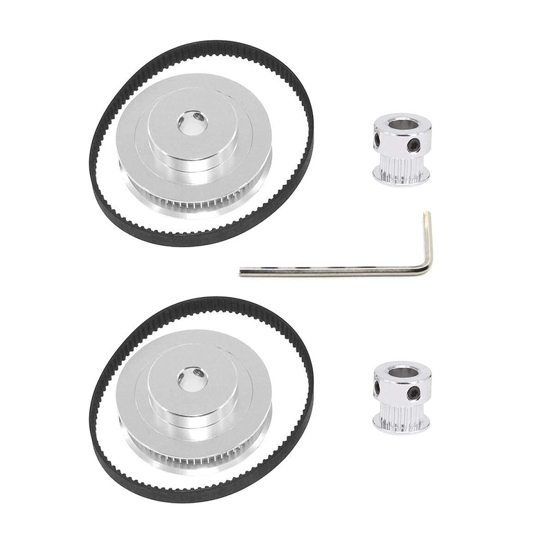 [Australia - AusPower] - Befenybay 2Kit 2GT Synchronous Wheel 20&60 Teeth 8mm Bore Aluminum Timing Pulley with 2pcs Length 200mm Width 6mm Belt (20-60T-8B-6) 20-60T-8B-6 