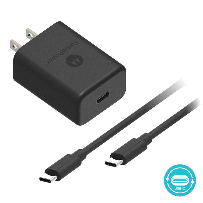 [Australia - AusPower] - Motorola TurboPower 27 PD Charger w/ 3.3ft (1m) USB-C to C cable for Moto Z/Z2/Z3/Z4/X4/G7/G7 Play/G7 Plus/G7 Power/G6/G6 Plus[Not for G6 Play]- Power Delivery (Retail Box) 3.3ft cable 