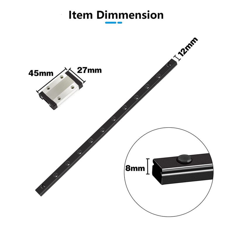 [Australia - AusPower] - UniTak3D MGN12 Linear Guide Rail 300mm with MGN12H Bearing Steel Carriage Block for Ender 3 CoryXY DIY 3D Printer and CNC Machines 1 