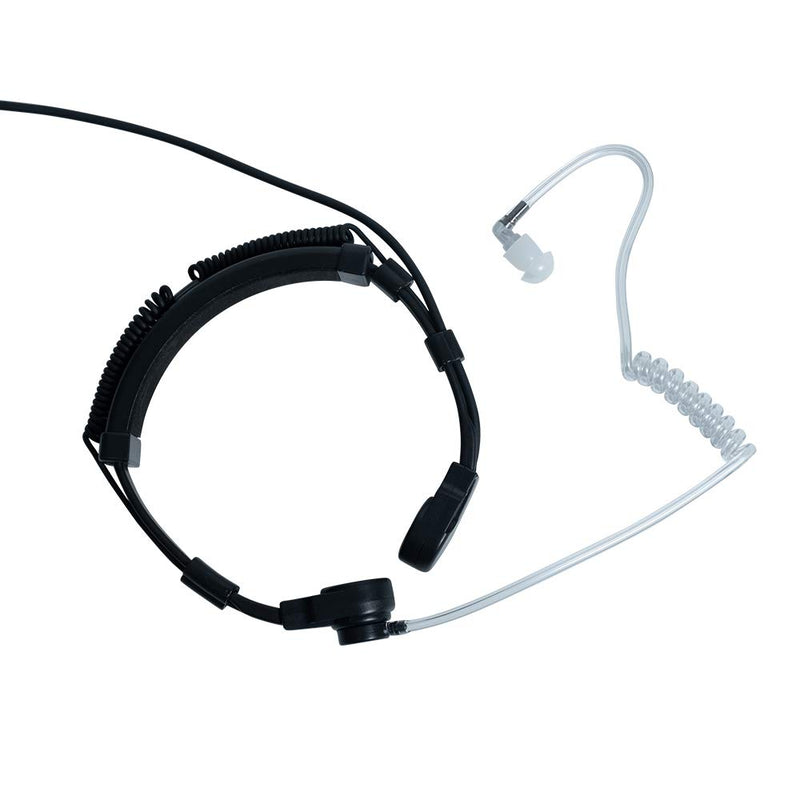 [Australia - AusPower] - Klykon Throat Mic Microphone Covert Acoustic Tube Earpiece Headset with Finger PTT Compatible for Baofeng UV-5R BF-888S BF-F8HP BF-F9 UV-82 UV-82HP UV-82C Kenwood Walkie Talkies 2 Way Radio 