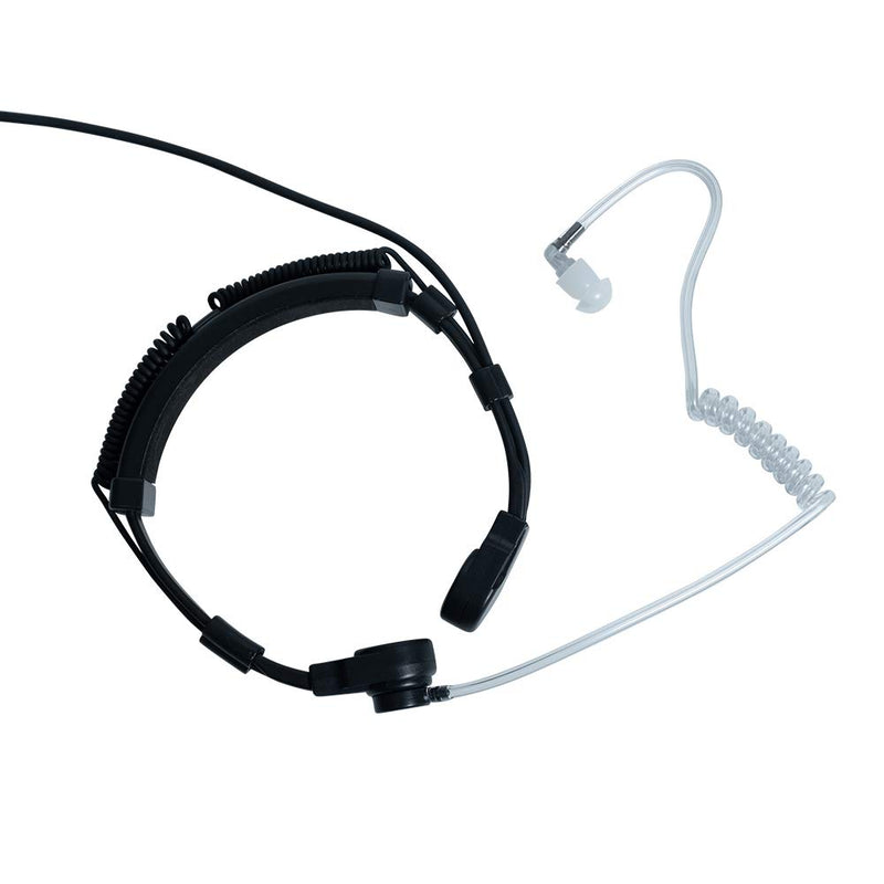 [Australia - AusPower] - Klykon Throat Mic Microphone Covert Acoustic Tube Earpiece Headset with Finger PTT Compatible for Motorola Cp200 Cp200d Walkie Talkies 2 Way Radio 