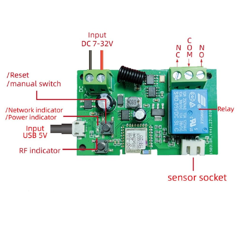 [Australia - AusPower] - MHCOZY WiFi Wireless Temperature Controller,ewelink app Remote Dry Contact Smart Relay,Compatible with Alexa Google Assistant 