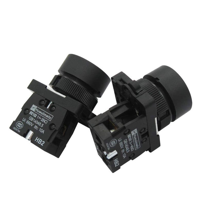 [Australia - AusPower] - mxuteuk Momentary Start Stop Switch Push Button + 1NC Red Mushroom Latching Emergency e Stop Switch Station Box Pushbutton Switch HZ-JTSS 