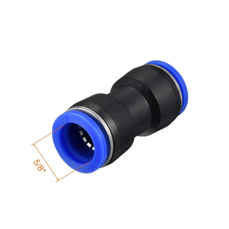 [Australia - AusPower] - uxcell Plastic Straight Union Push to Connect Tube Fitting 16mm OD Push Fit Lock Blue 4pcs 