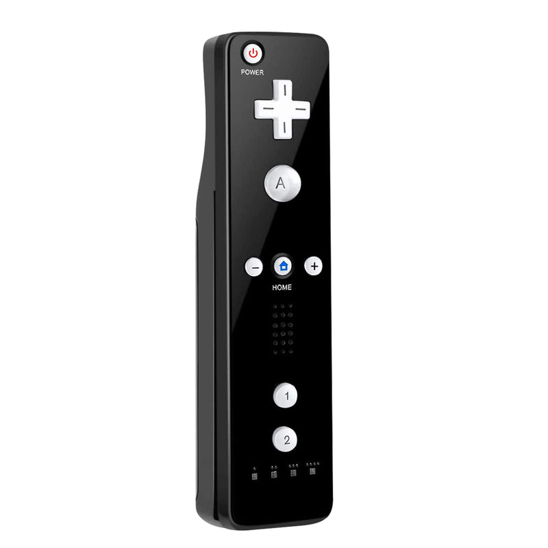 [Australia - AusPower] - Wii Remote Controller,Wireless Remote Gamepad Controller for Wii and Wii U,with Silicone Case and Wrist Strap(No Motion Plus),Black & White black white 